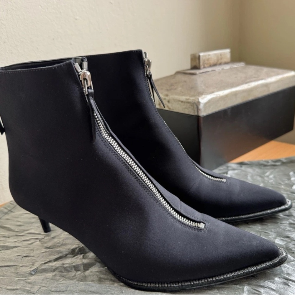 ALEXANDER WANG ANKLE ERI BOOTS RHINESTONES BLACK SIZE 7.5